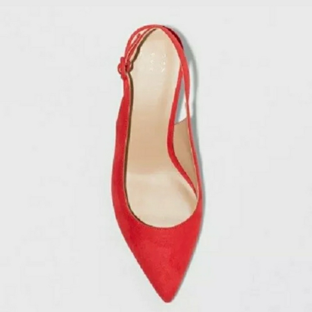 Kitten Heels Sling Back Pointed Almond Toe - Picture 3 of 3